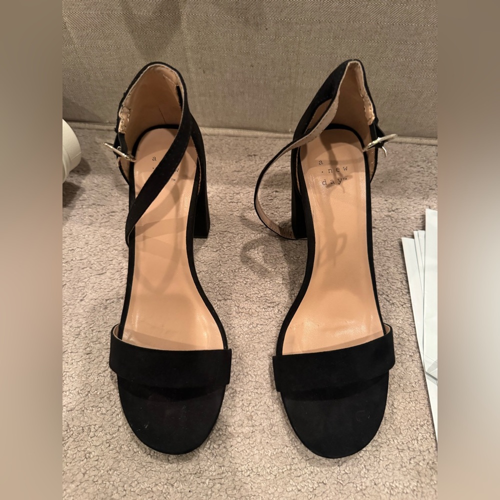 A New Day Elegant Black Strappy Heels